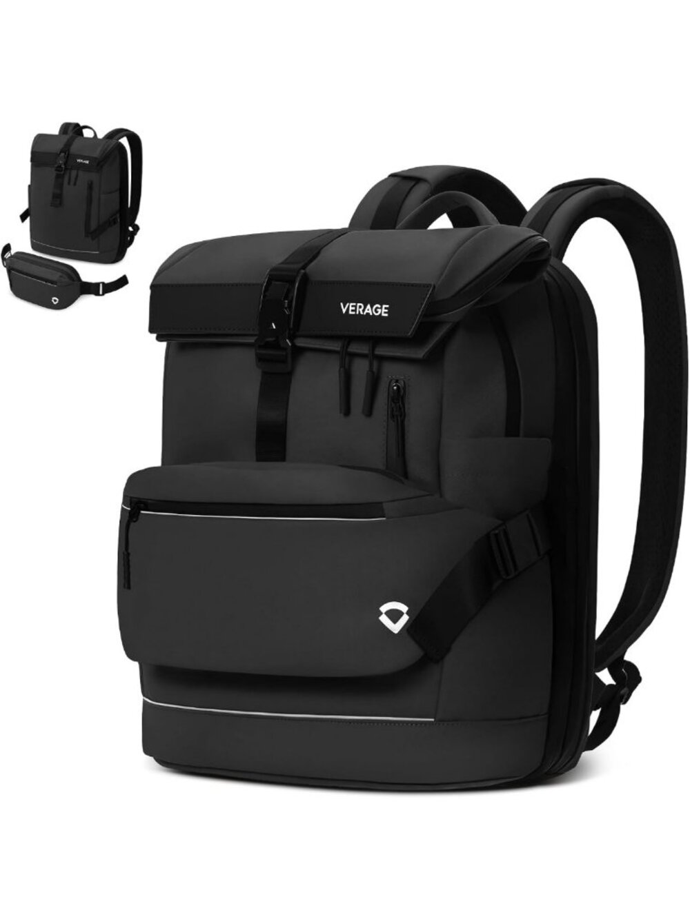 Expandable Water-Resistant 2-in-1 Laptop Backpack & Sling Bag for Travel